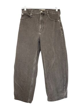 Everlane Way-High Curved Barrel Jeans 29 Charcoal Wash Cropped